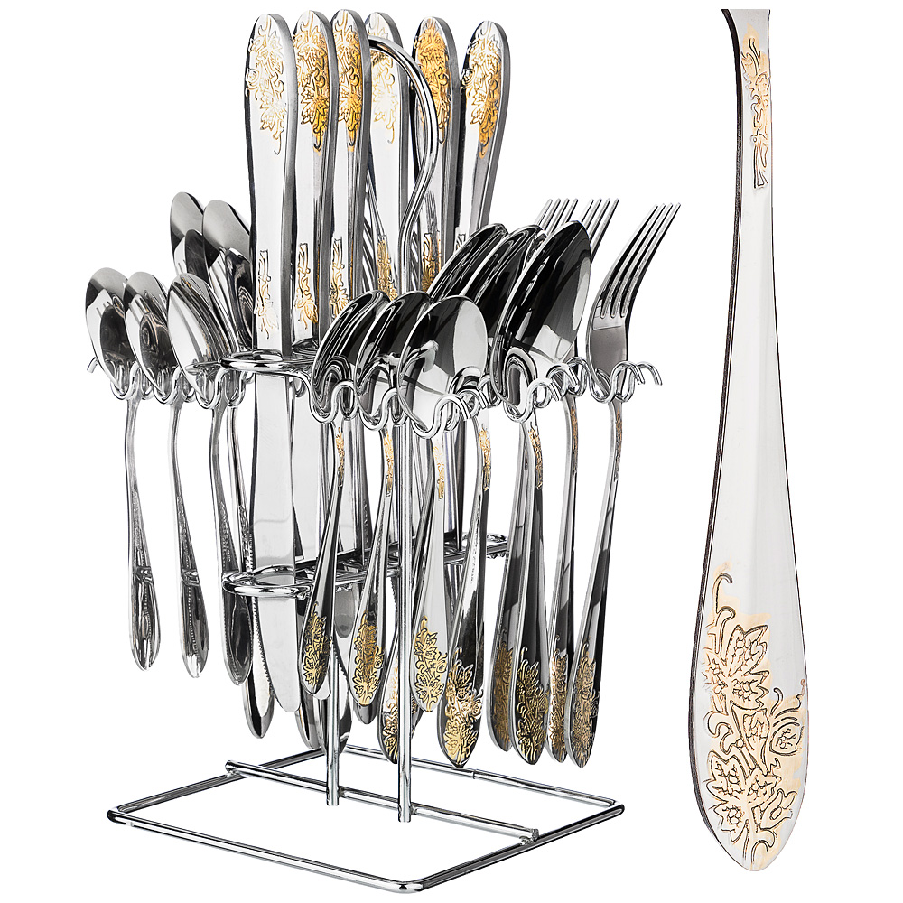 НАБОР СТОЛОВЫХ ПРИБОРОВ AGNESS НА 6 ПЕРСОН, 25 ПР. НА ПОДСТАВКЕ, Agness, Китай НАБОР СТОЛОВЫХ ПРИБОРОВ AGNESS НА 6 ПЕРСОН, 25 ПР. НА ПОДСТАВКЕ, Agness, Китай