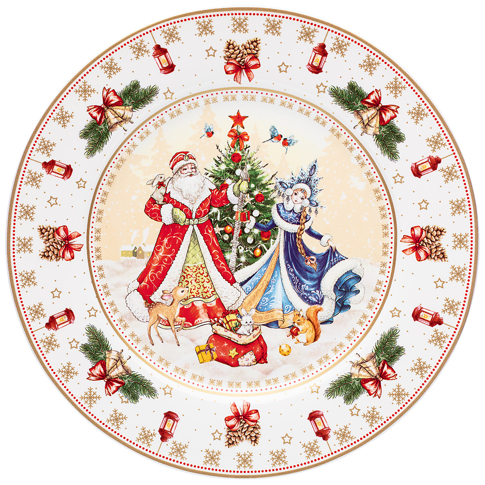   Happy New Year Santa&Snowgirl white, 21 , , Lefard, , Merry Christmas