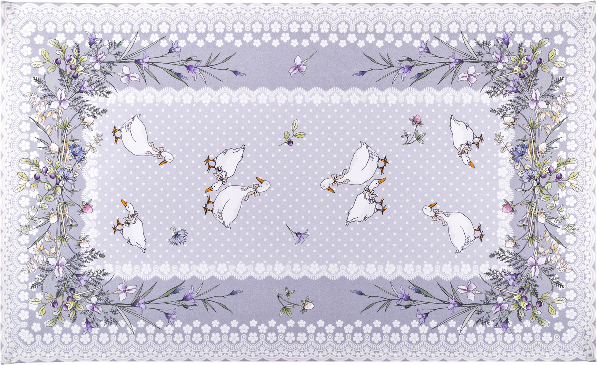   Geese with flowers, 40x70 , , Santalino, , Geese