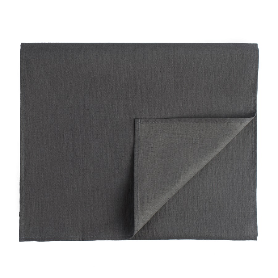 Дорожка Essential dark grey, 45x150 см, Лён, Tkano, Россия, Essential