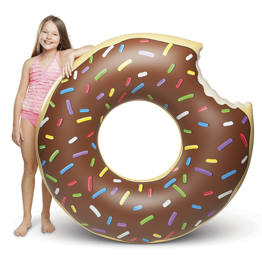 Надувной круг Chocolate donut, 120 см, 36 см, Винил, BigMouth, США