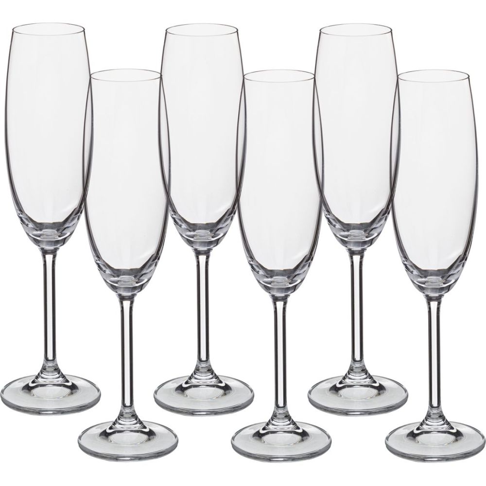 Набор бокалов для шампанского Gastro 220 мл, 6 шт., 220 мл, 24 см, Хрустальное стекло, Bohemia, Чехия