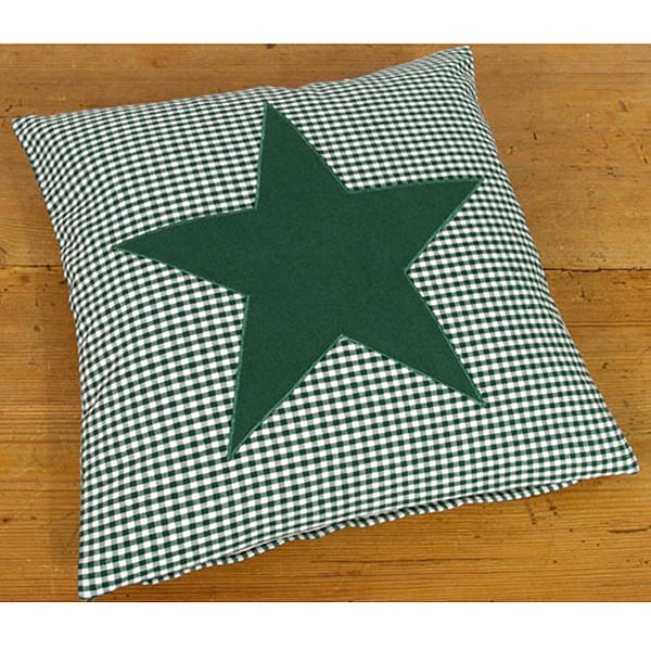 Декоративная подушка Reesa Green Star Check, 40х40 см, Хлопок, Country Home Style, Австрия, Reesa Green