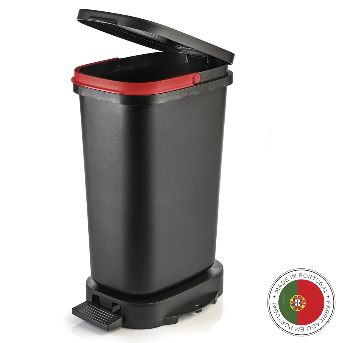 Мусорный бак с педалью BE-ECO black red, 26х36 см, 50 см, 20 л, Пластик, Faplana, Португалия