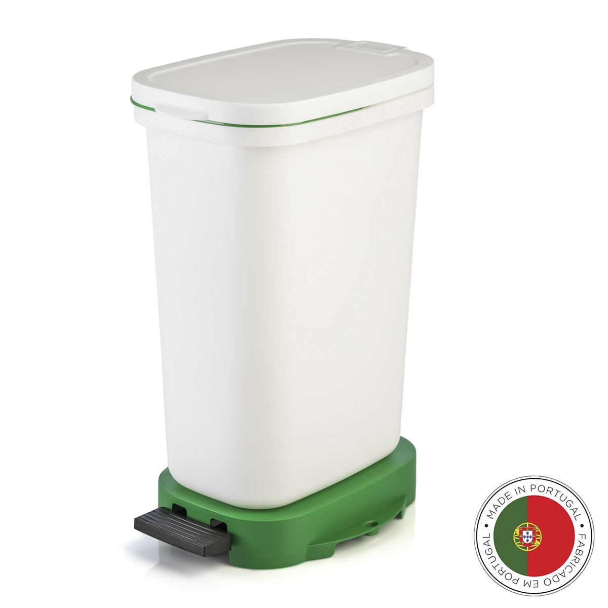 Мусорный бак с педалью BE-ECO white green, 26х36 см, 50 см, 20 л, Пластик, Faplana, Португалия