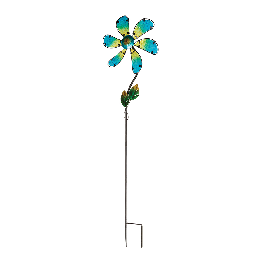 Штекер-флюгер Glass flower green, 92 см, Стекло, Нерж. сталь, Gardman, Великобритания