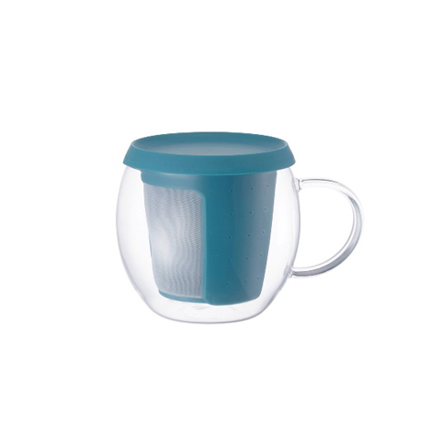 Кружка - чайник Mio Blue, 350 мл, Стекло, Пластик, Kinto, Япония