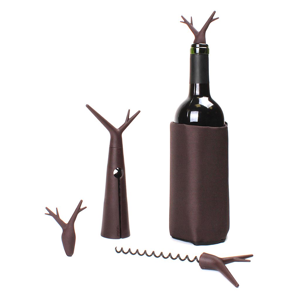 Набор для вина Forest brown, 20х10 см, 21 см, Металл, Пластик, Полиэстер, Koala, Испания
