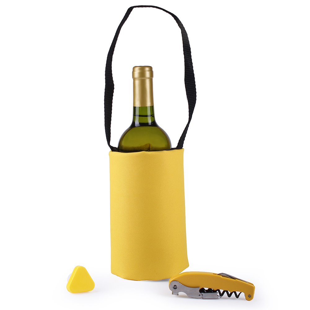 Набор для вина Picnic yellow, 14х4 см, 14 см, Металл, Пластик, Полиэстер, Koala, Испания