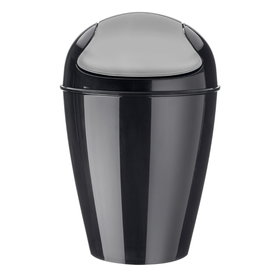 Корзина для мусора с крышкой Del M black, 43 см, 28 см, 12 л, Пластик, Koziol, Германия, Del trash