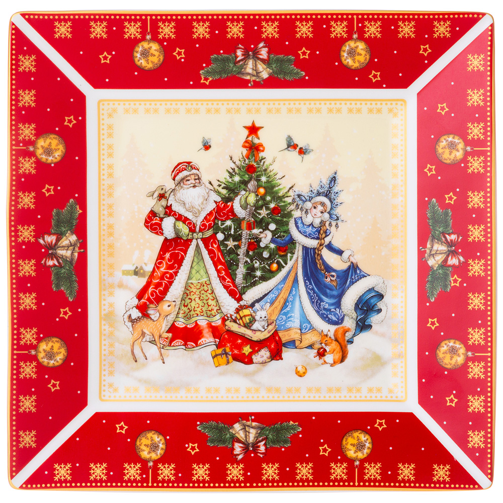   Happy New Year Santa&Snowgirl red