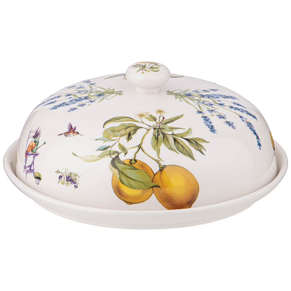 Блюдо сервировочное круглое с крышкой Provence porcelain Lemons 23, 23 см, Фарфор, Lefard, Китай, Provence porcelain