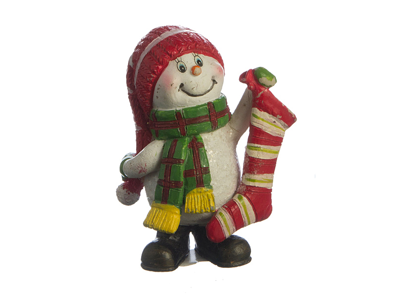  Snowman with Stocking, 5x3,5 , 8,5 , , Lefard
