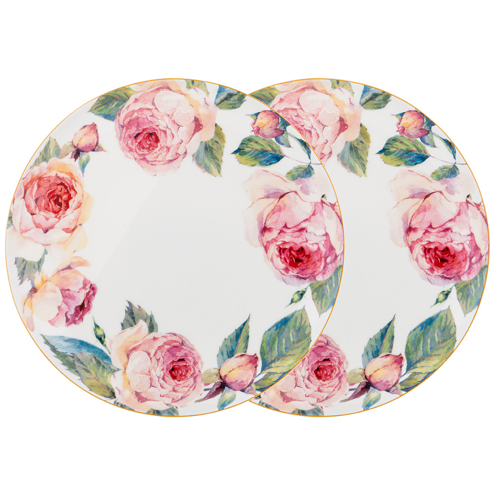 Набор обеденных тарелок Vintage Flower White 25,5