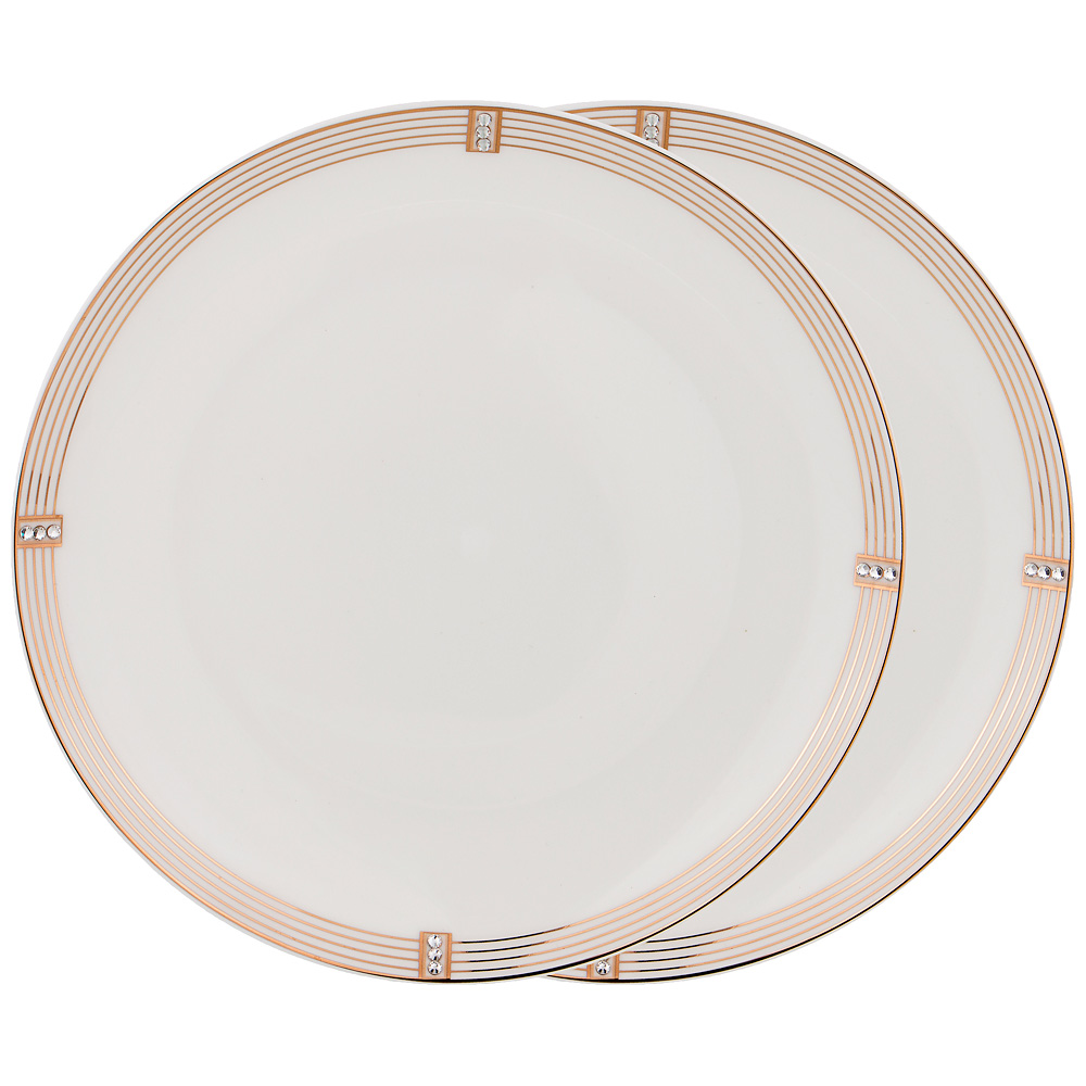 Набор закусочных тарелок Rhinestone style 21, 2 шт., 21 см, Фарфор, Lefard, Китай, Rhinestone style