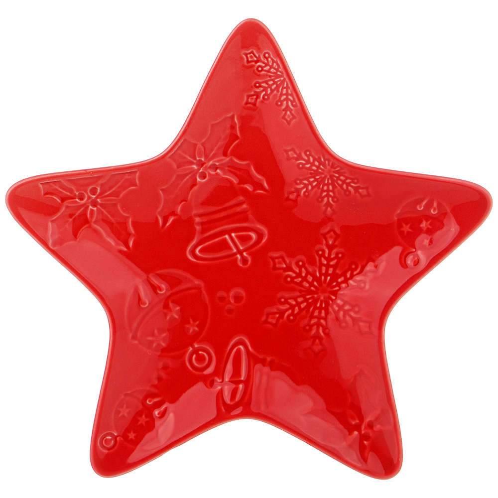 Сервировочная тарелка Celebration star red
