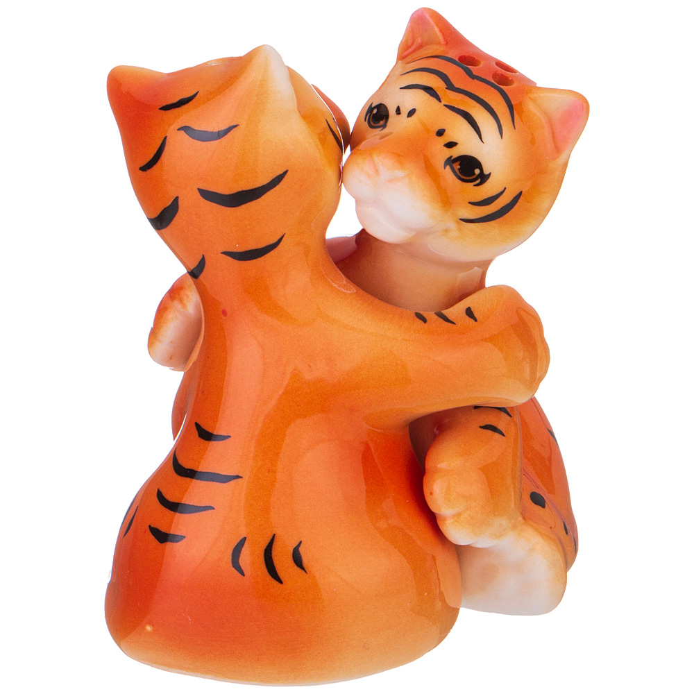 Солонка и перечница Tiger baby Embrace orange, 6 см, 8 см, Фарфор, Lefard, Китай, Tiger baby