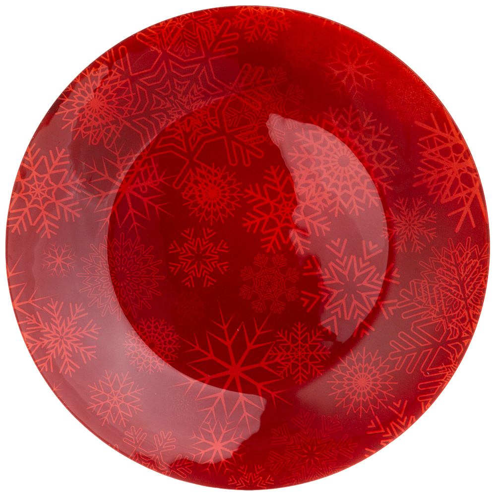 Тарелка обеденная New Year Kaleidoscope red