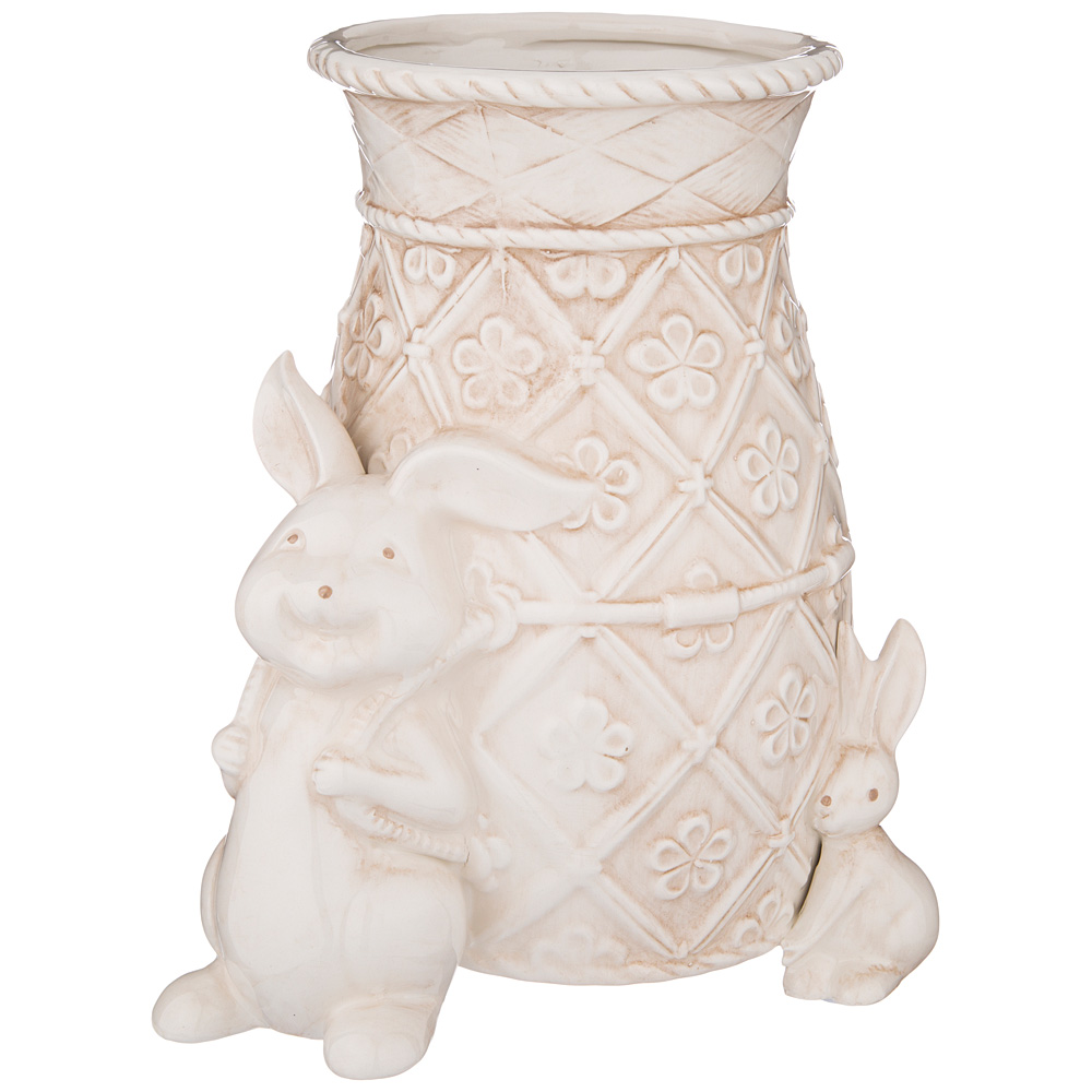 Ваза Ceramic bunnies beige 25, 20 см, 25 см, Доломитовая керамика, Lefard, Китай