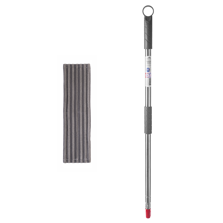 Ручка для швабры и основание Telescopic Microfiber Mop, 42 см, 160 см, Полиэстер, Нерж. сталь, Nordic Stream, Швеция