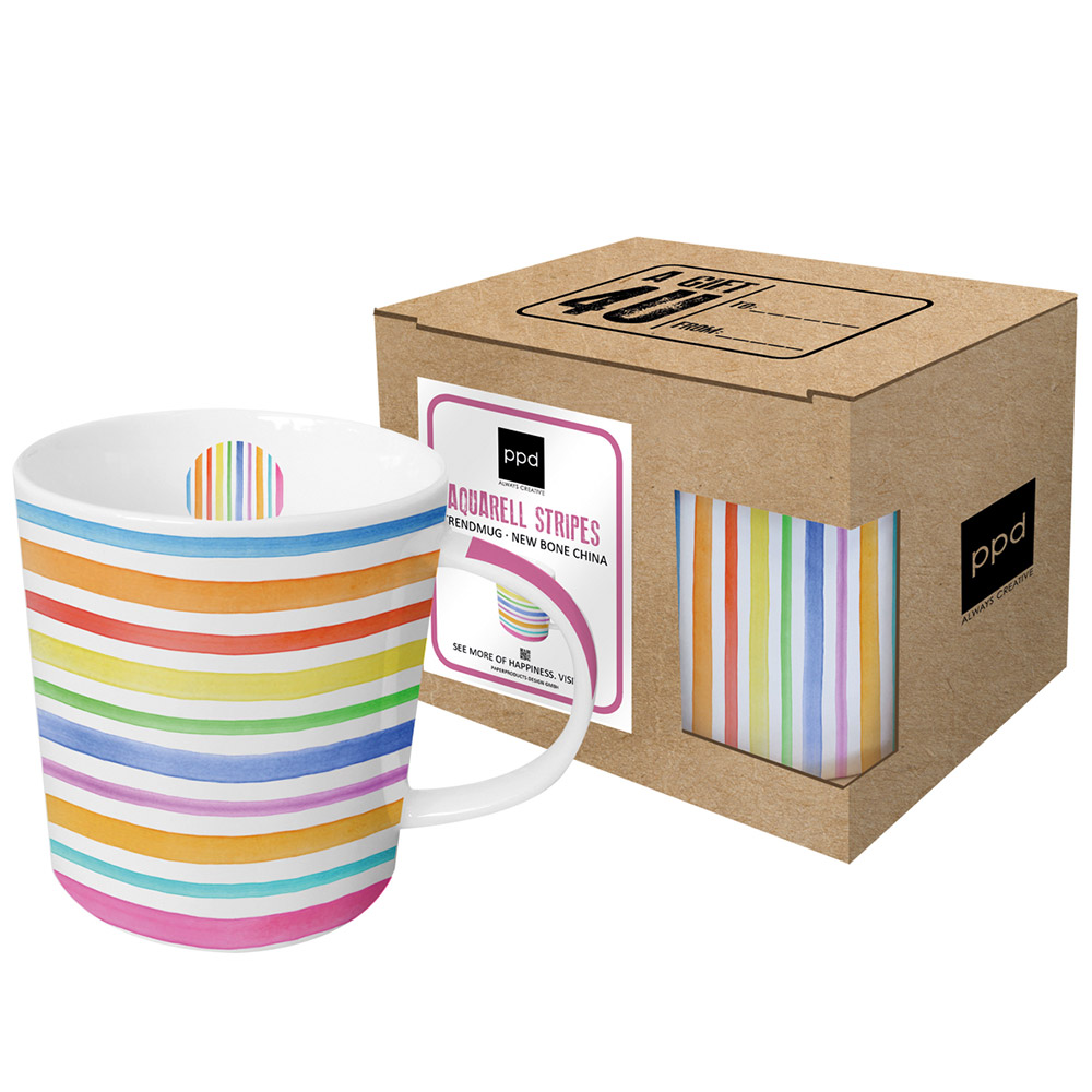 Подробнее о Кружка в подарочной коробке Aquarell stripes