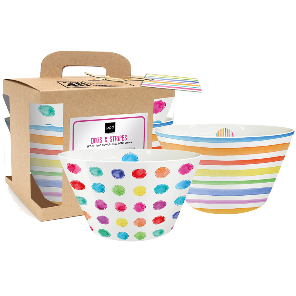 Подробнее о Набор мисок Aquarell spots & stripes, 2 шт.