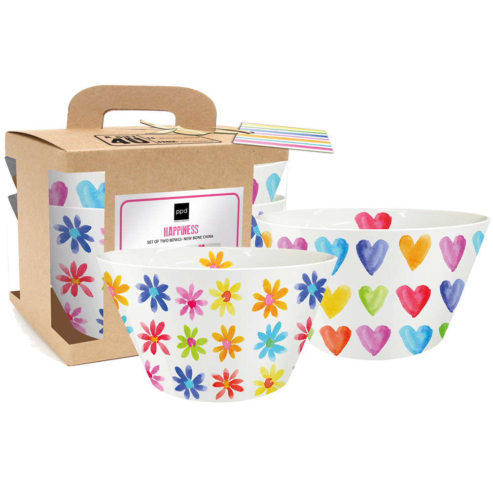 Подробнее о Набор пиал Aquarell hearts & flowers, 2 шт.