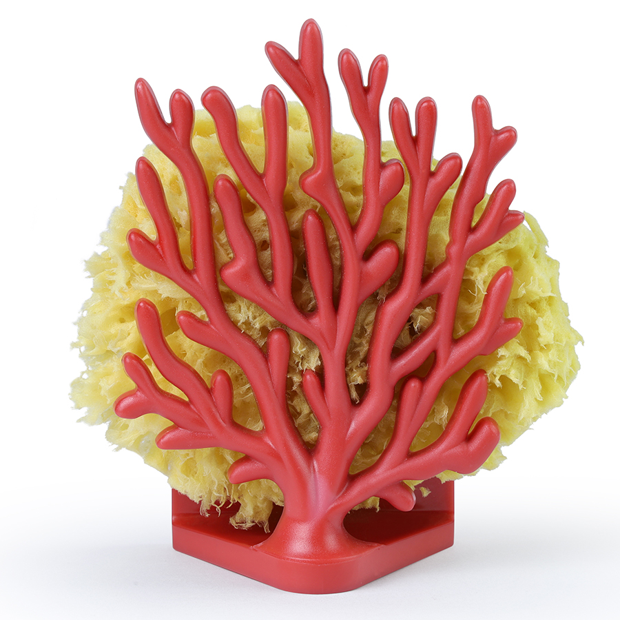 Держатель для мочалок Coral Sponge red, 8х5 см, 11 см, Пластик, Qualy, Таиланд