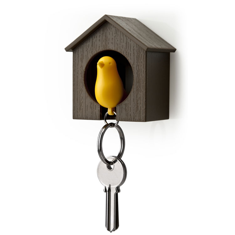 Держатель и брелок для ключей Sparrow, 5х7 см, 7 см, Пластик, Qualy, Таиланд