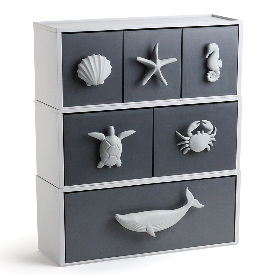 Шкаф-комод с ящиками Ocean Shelf, 33х14 см, 38 см, Пластик, Qualy, Таиланд, Animale