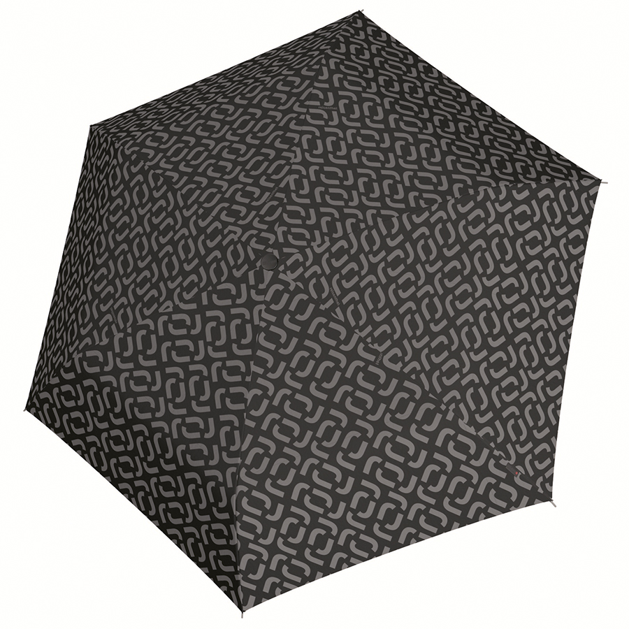 Зонт механический Pocket mini signature black, 25 см, 97 см, Сталь, Пластик, Полиэстер, Алюминий, Reisenthel, Германия, Signature bag