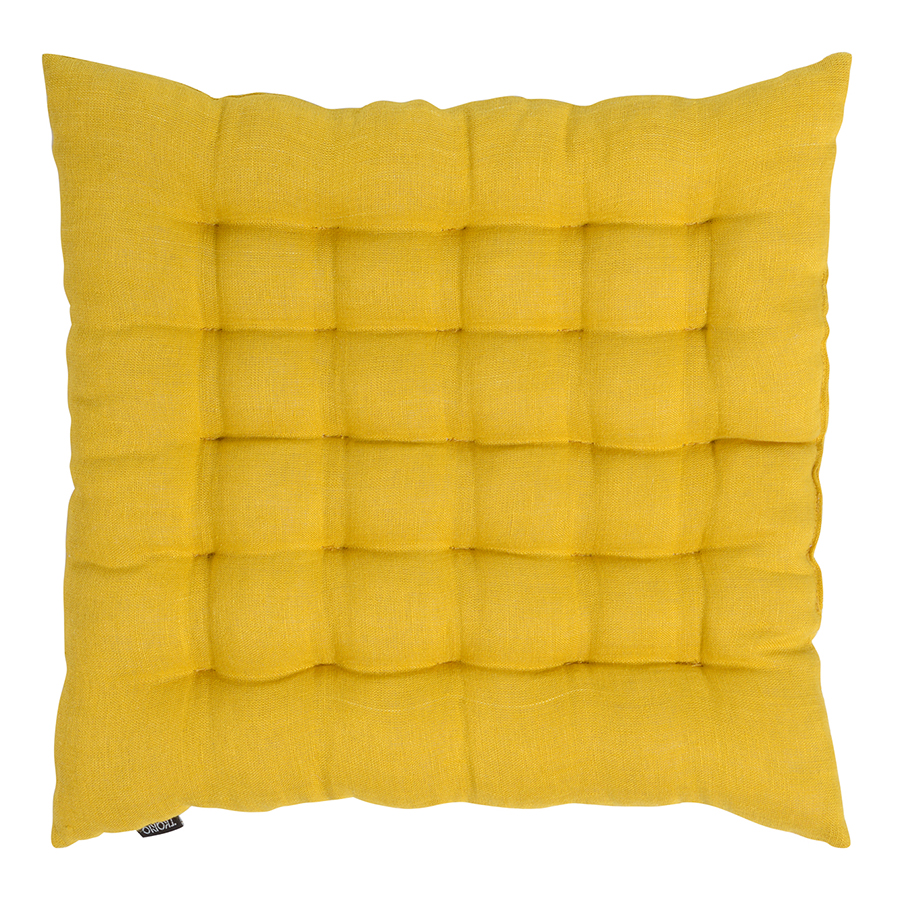 Подушка квадратная на стул Essential Washed Linen mustard