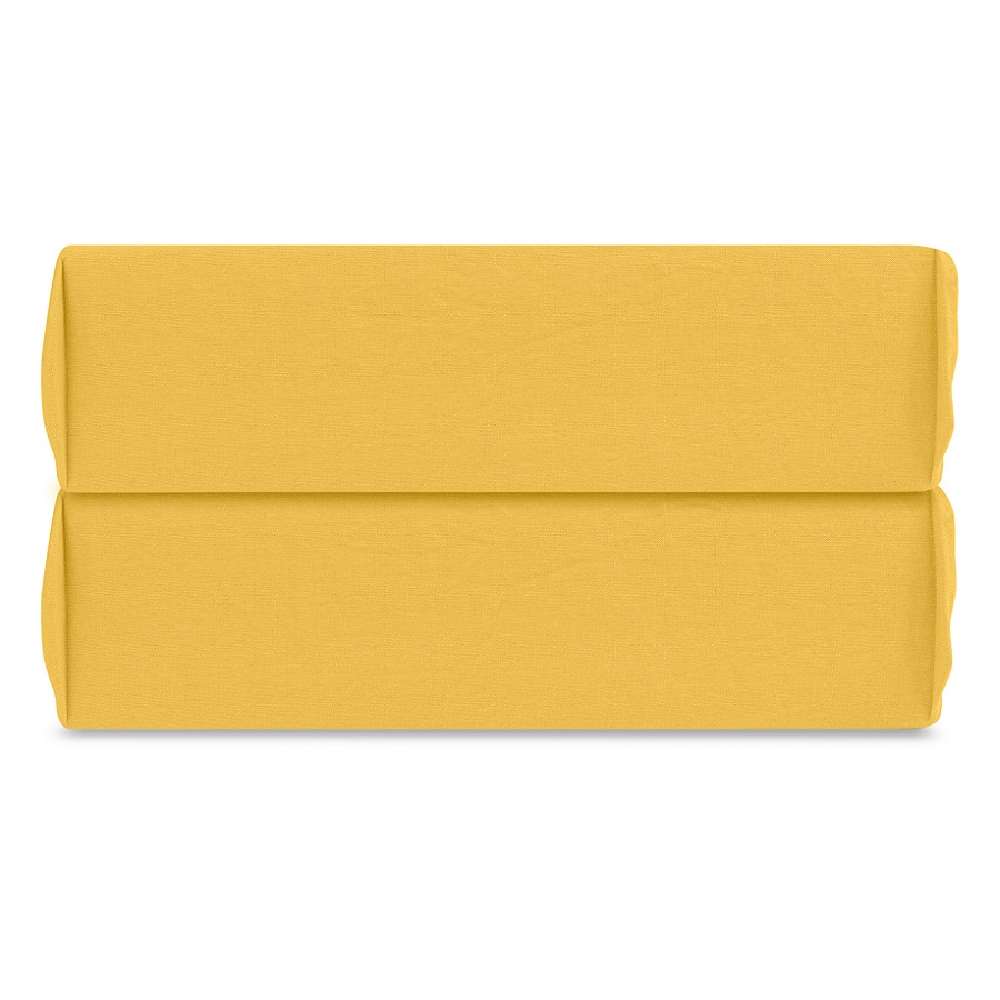 Простыня на резинке из стираного хлопка Essential Mustard 160x200