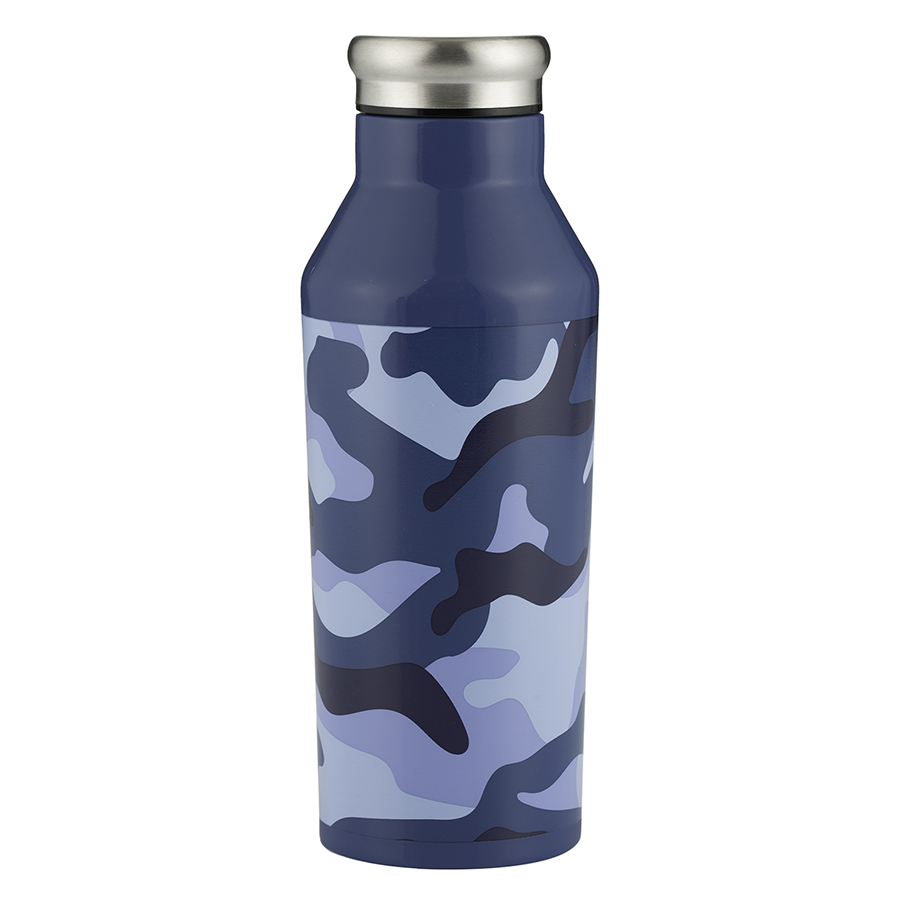 Бутылка для воды Camouflage blue, 500 мл, 7 см, 20 см, Силикон, Нерж. сталь, TYPHOON, Великобритания