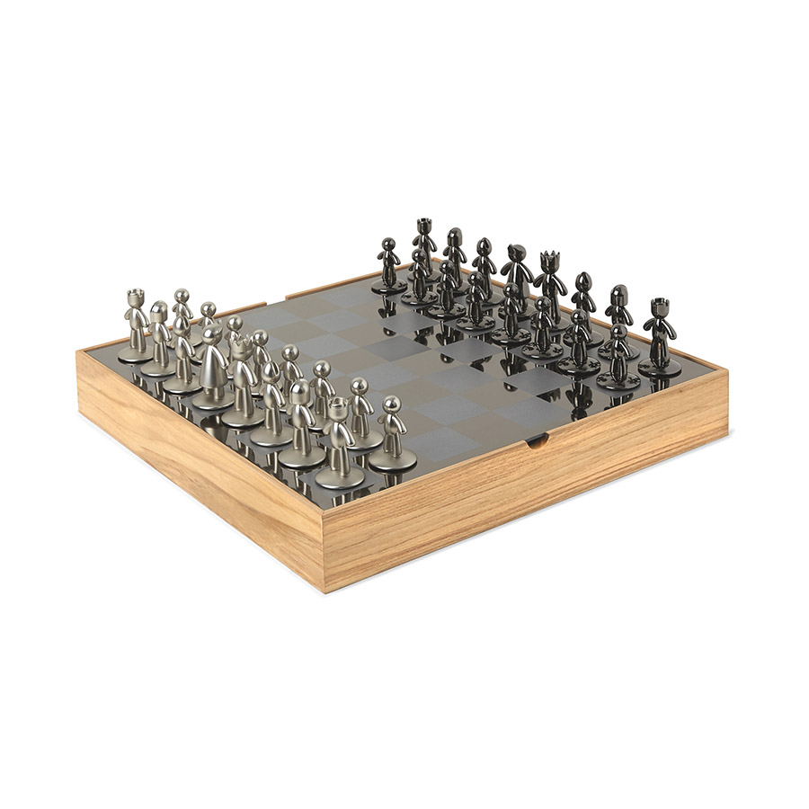 Шахматный набор Buddy, 35,6x35,6 см, 35,6 см, 6 см, Металл, Дерево, Umbra, Канада, Buddy