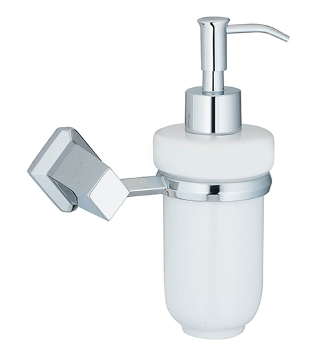 Дозатор для жидкого мыла Aller white, 19 см, 160 мл, 15х10 см, Металл, Керамика, WasserKRAFT, Aller