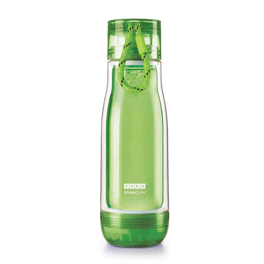 Бутылка Zoku green, 480 мл, 8 см, 25 см, Пластик, Zoku, США, Zoku