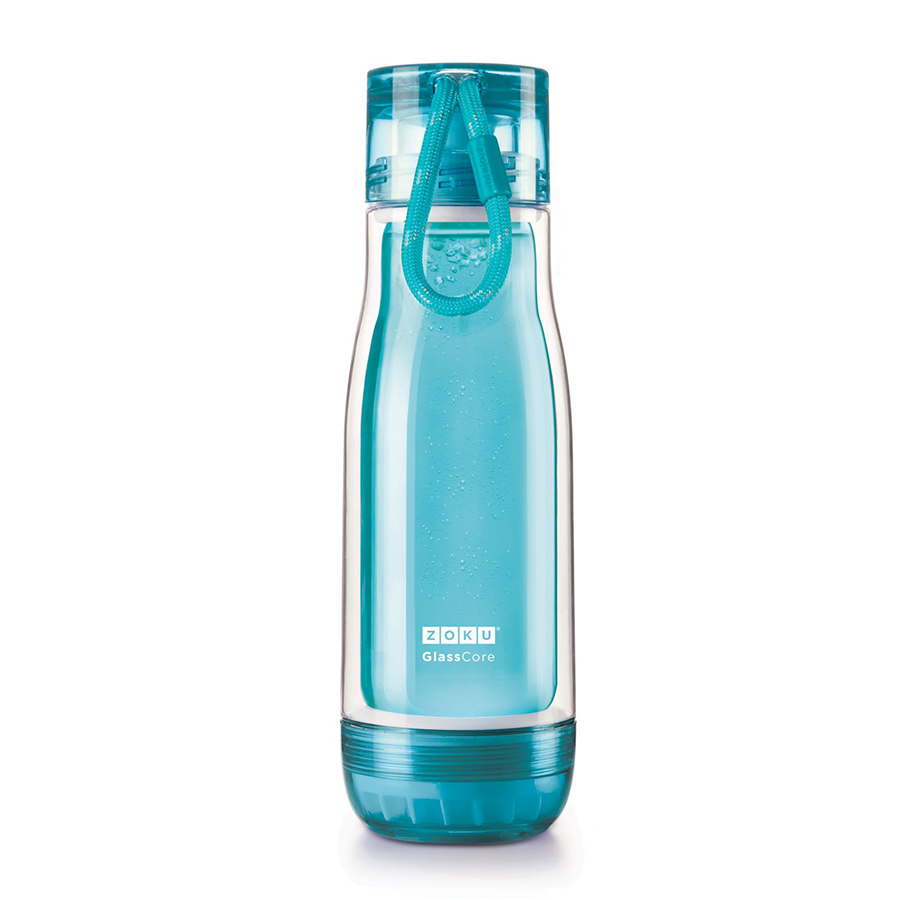 Бутылка Zoku blue, 480 мл, 8 см, 25 см, Пластик, Zoku, США, Zoku