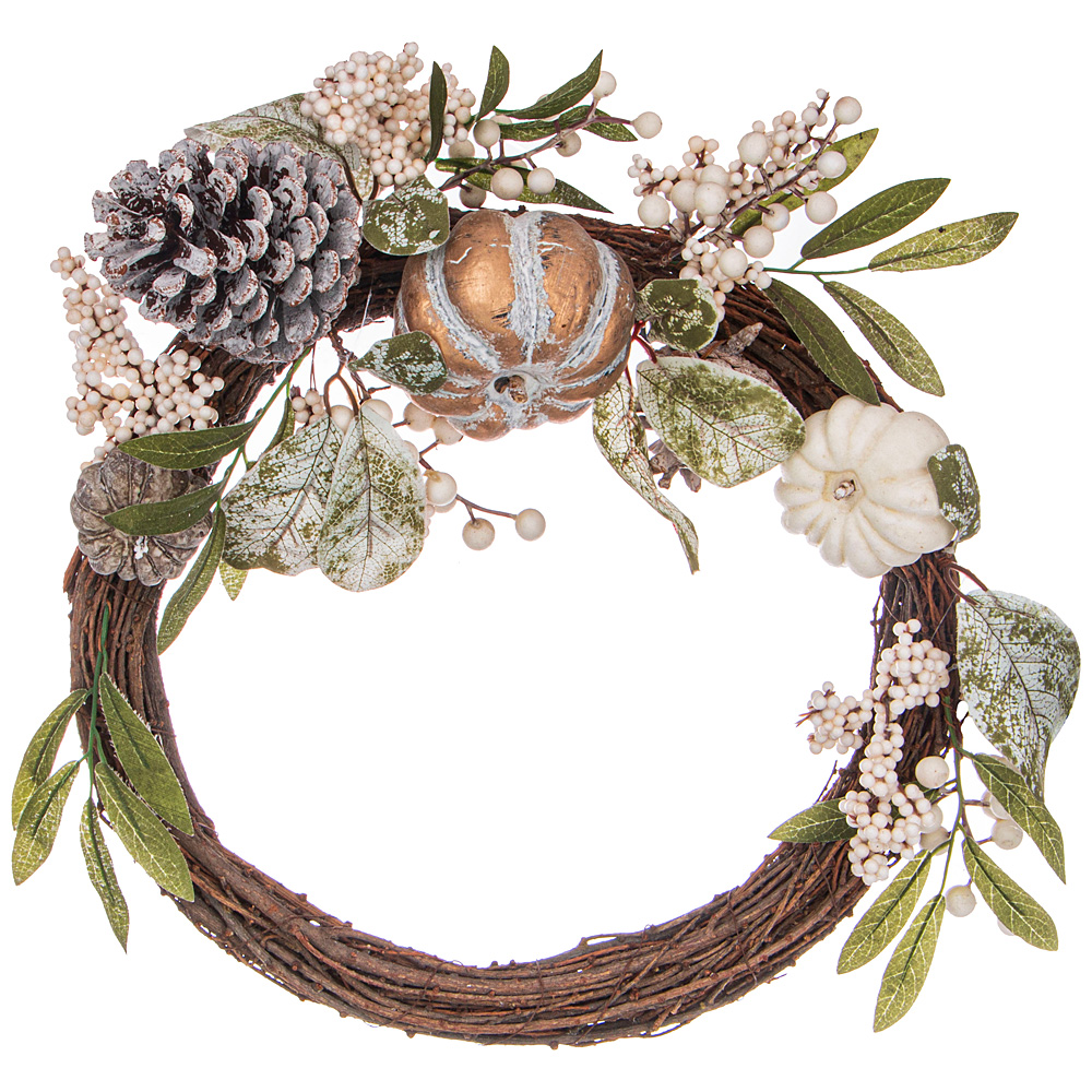   Braided Pumpkin Wreath 46, 46 , 12 , , Lefard, , Merry Christmas