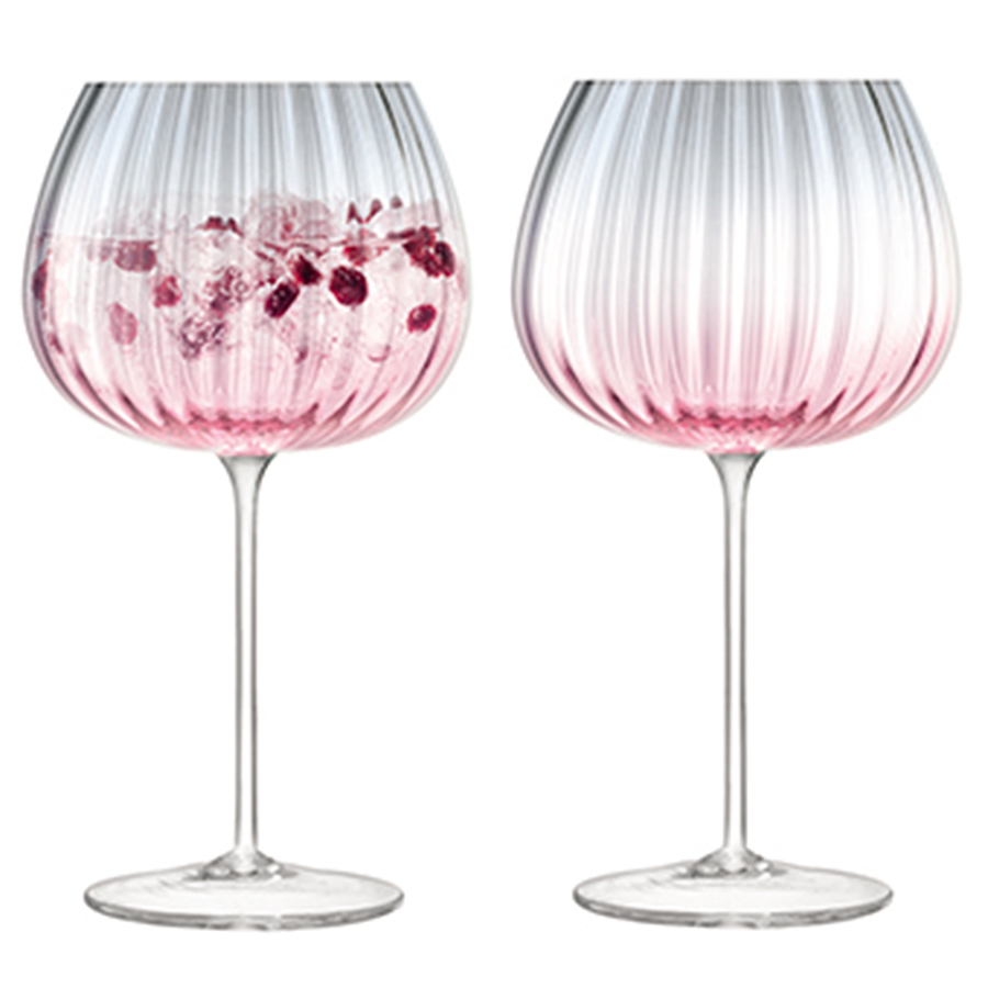 Набор бокалов Dusk Pink, 2 шт, 650 мл, 12 см, 21 см, Выдувное стекло, LSA International, Великобритания