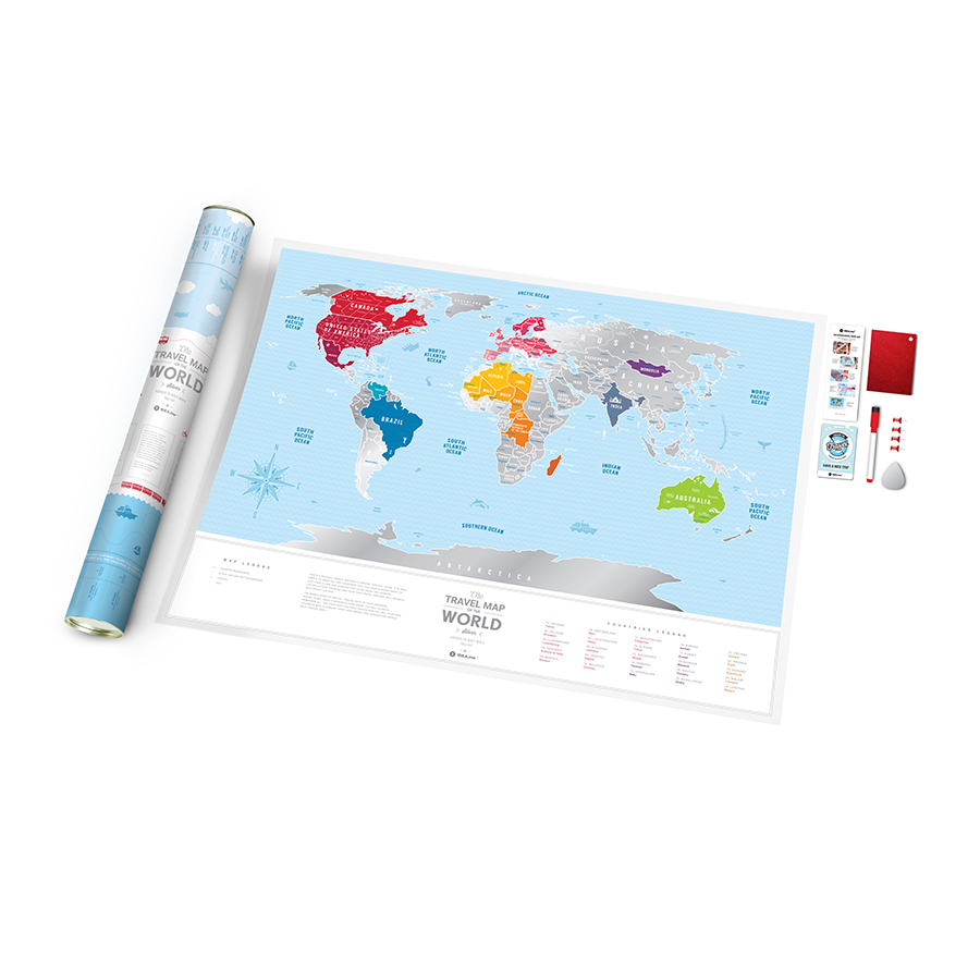  travel map Silver world, 60x80 , , 1DEA.me, 