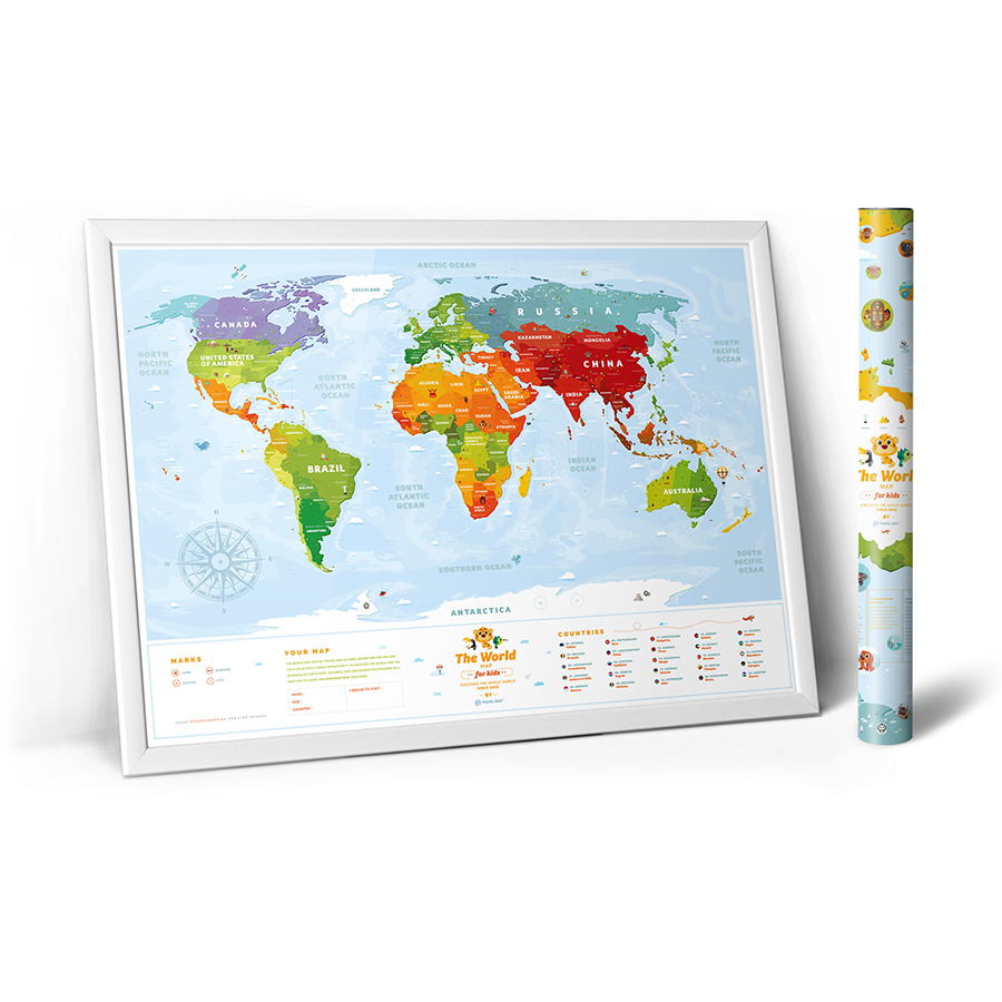  travel map Kids animals, 60x80 , , 1DEA.me, 