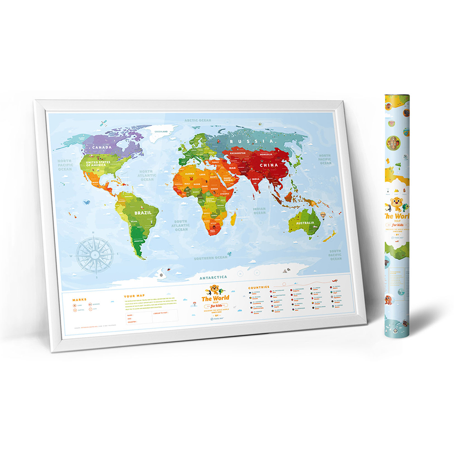 Карта travel map Kids sights, 60x80 см, Бумага, 1DEA.me, Украина, Interactive maps