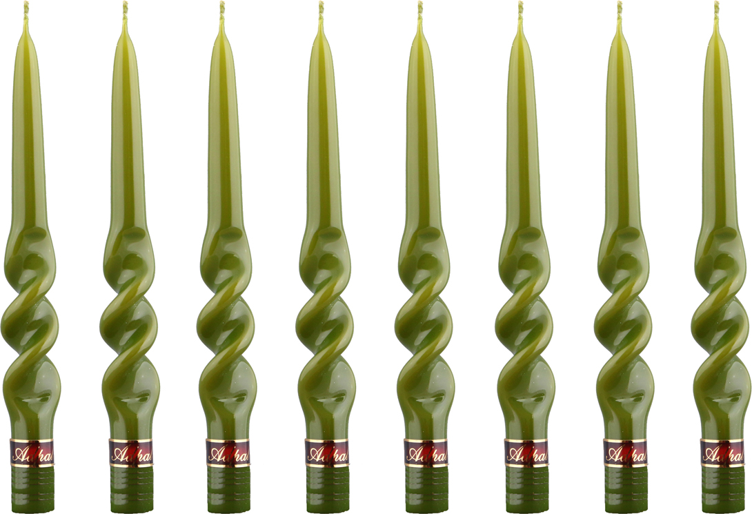 Набор свечей Alfa Deep Green, 8 шт., 23 см, Парафин, Adpal, Польша