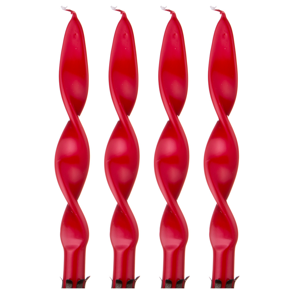 Набор свечей Red Curl, 4 шт., 2 см, 27 см, Парафин, Adpal, Польша