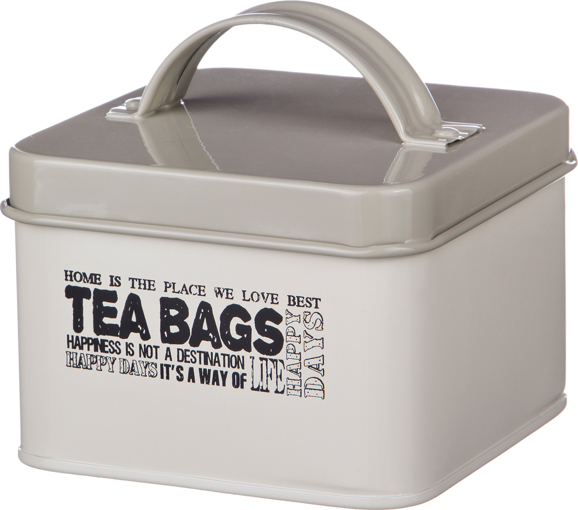 Банка для чайных пакетиков Be happy Tea Bags, 13x13 см, 7 см, Нерж. сталь, Agness, Германия