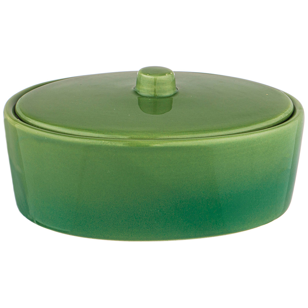 Блюдо для запекания Bake ceramics green 420, 16х12 см, 7,5 см, 420 мл, Керамика, Agness, Китай