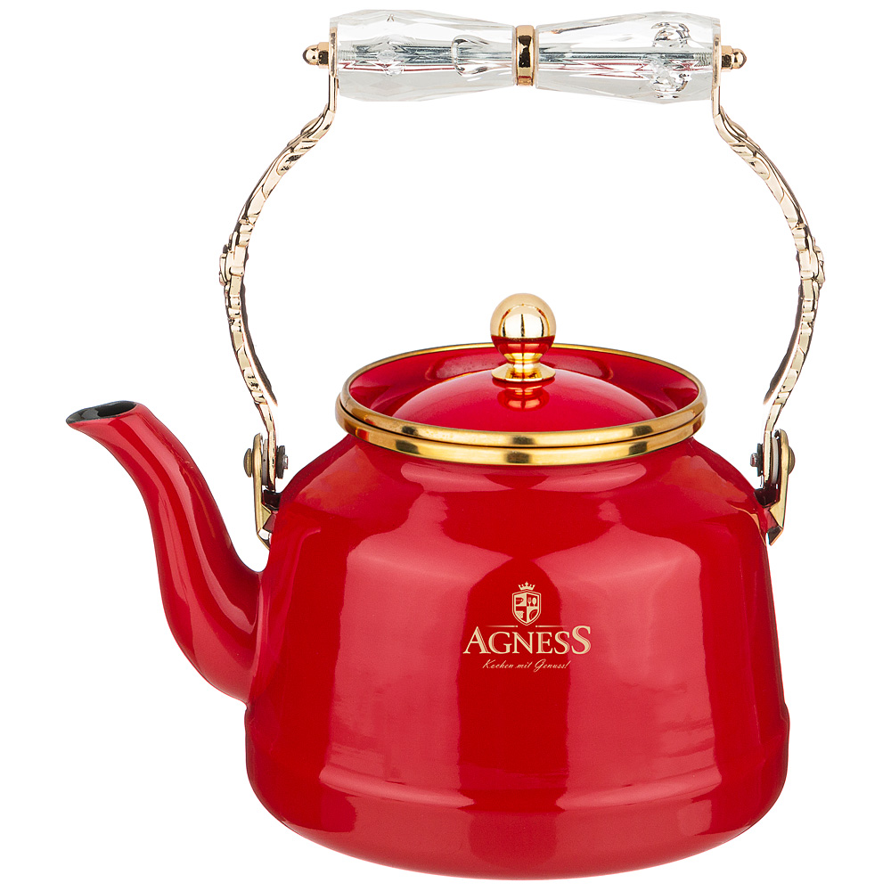 Чайник Tudor Red, 2,5 л, Эмал. сталь, Agness, Турция, Tudor