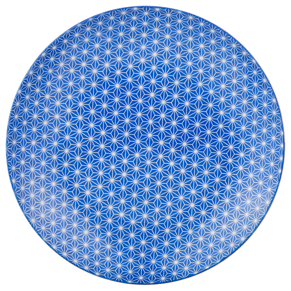 Десертная тарелка White dot on blue, 20 см, Керамика, Agness, Германия