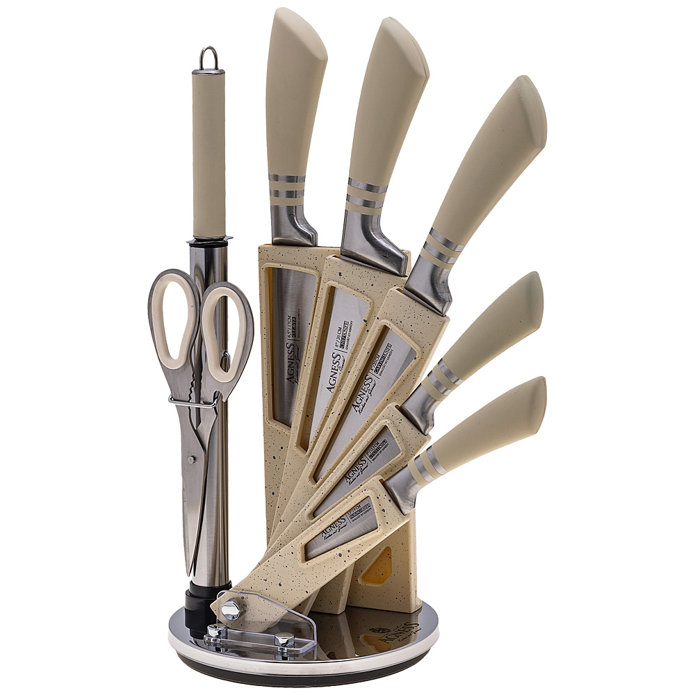 Набор ножей All You Need biege, 7 предм., 20 см, Пластик, Нерж. сталь, Agness, Китай